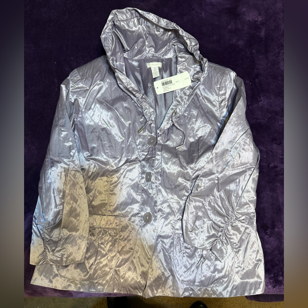 Chico’s lavender jacket.